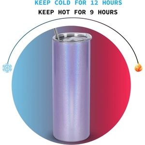 20 Oz Sublimation Glitter Tumbler Stainless Steel Bottle